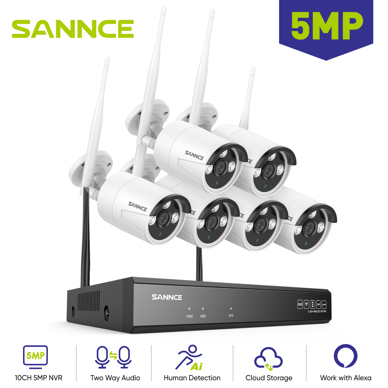 SANNCE 6PCS 5MP Wifi Camera IP - огляд і ціна Home Security Wifi Camera