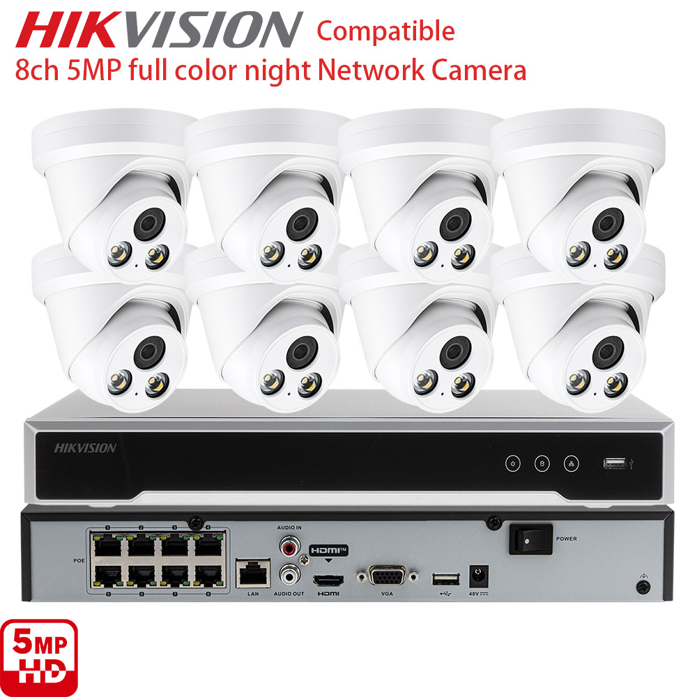 8CH 5MP IP CCTV Security Camer - огляд і ціна Home Security System Hikvision