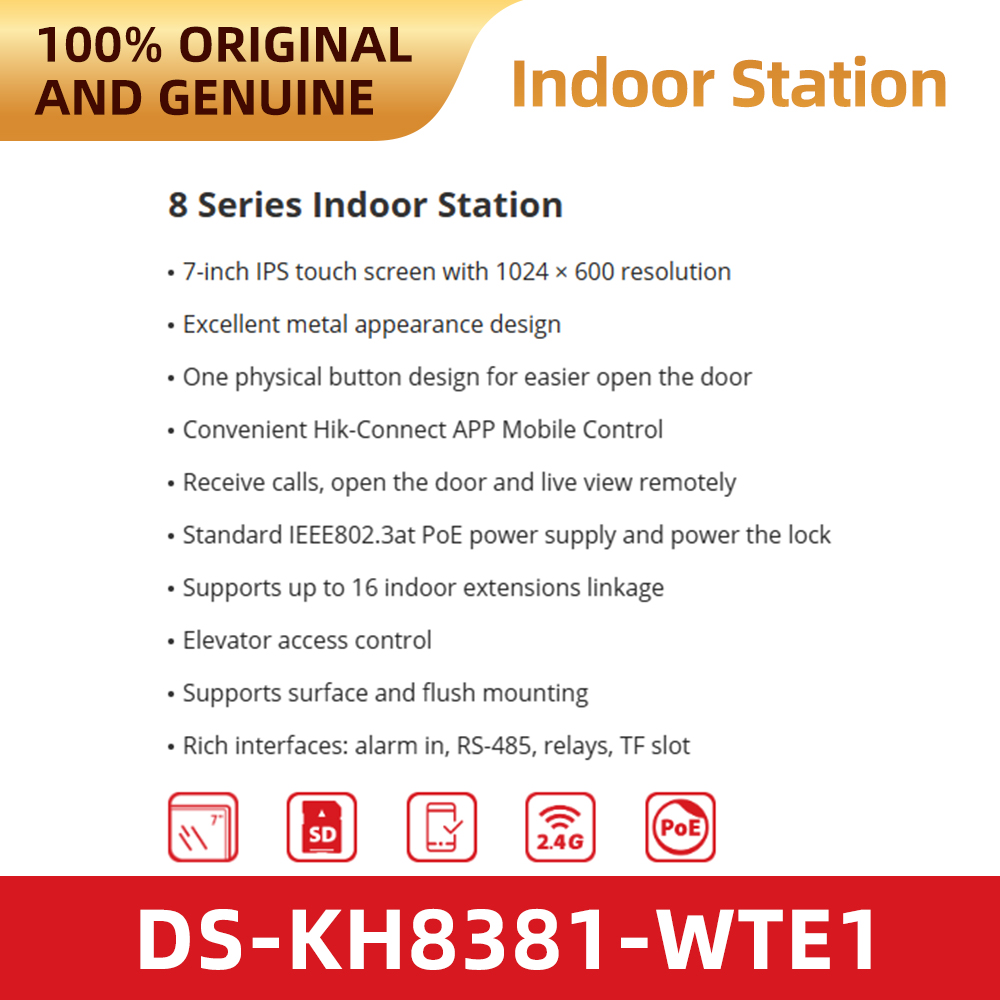 Hikvision DS-KH8381-WTE1 7 Inc - огляд і ціна Home Security System Hikvision