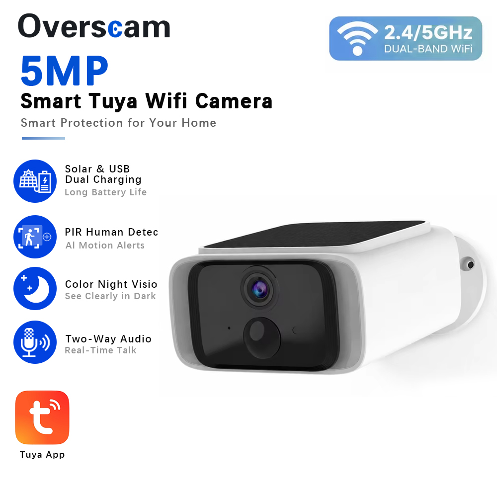 Tuya 5MP Solar Security Camera - огляд і ціна Home Security Systems Wireless