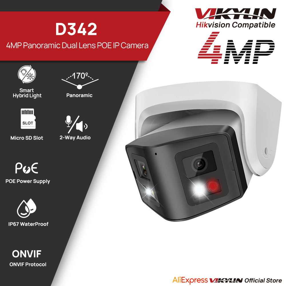 Vikylin 4MP Panoramic Dual Len - огляд і ціна Home Security System Hikvision